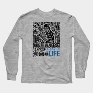 A day in life, Sgt Pepper lonely hearts, beatles tshirt, merch, Long Sleeve T-Shirt